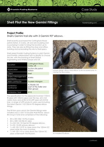 Gemini Fittings Case Study - Franklin Fueling Systems