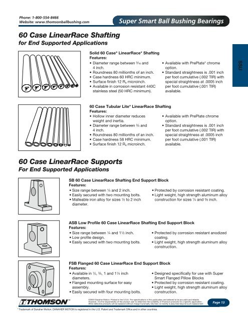 Super Smart Ball Bushing Bearing - Hollin Applications