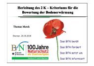 Kriteriums für die Bewertung der Bodenerwärmung Herleitung des 2 K