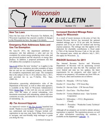 WTB No. 172 (Articles, pgs 1-31) - Wisconsin Department of Revenue