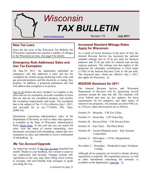 WTB No. 172 (Articles, pgs 1-31) - Wisconsin Department of Revenue