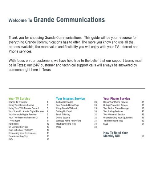 Customer Guide - visit site - Grande Communications