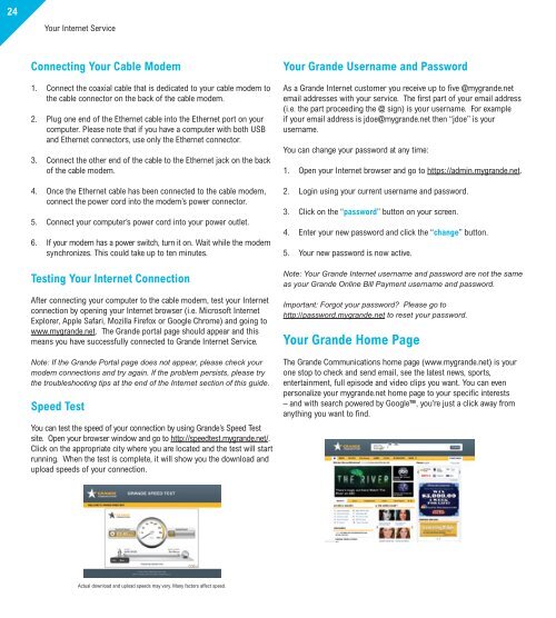 Customer Guide - visit site - Grande Communications