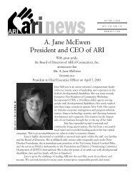 A. Jane McEwen President and CEO of ARI