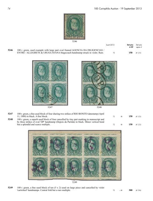 BRAZIL ‚DOM PEDRO' 1866-1879 - Corinphila Auktionen AG