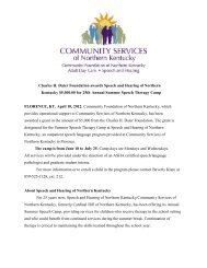 Charles H. Dater Foundation awards Speech and Hearing ... - CFNKY