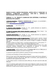 bando di gara a mezzo procedura aperta per le forniture di derrate ...