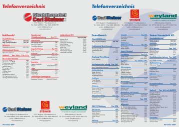 Telefonverzeichnis Telefonverzeichnis
