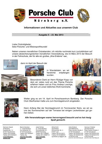 Porscheclub Info Ausgabe 05-2013 - porsche-club-nuernberg.de