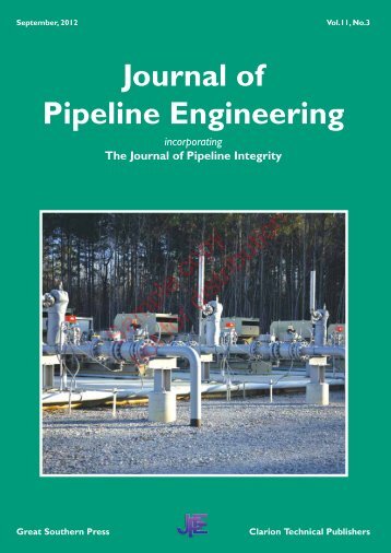 Journal of Pipeline Engineering - Pipes & Pipelines International ...