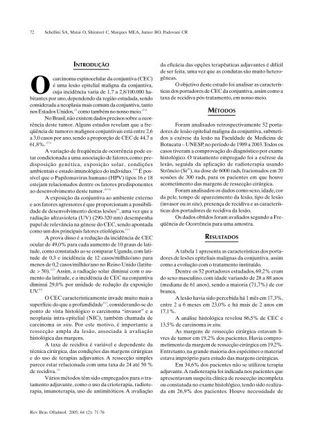 Mar-Abr - Sociedade Brasileira de Oftalmologia