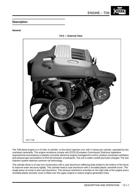 Range Rover Workshop Manual - System Description and Operation ...