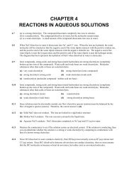 CHAPTER 4 REACTIONS IN AQUEOUS SOLUTIONS