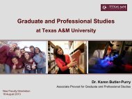 Graduate and Professional Studies at Texas A&M University Dr ...
