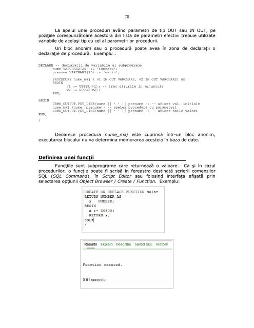 Capitolul IV Limbajul PL/SQL