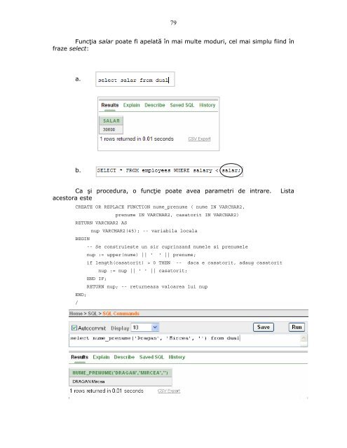 Capitolul IV Limbajul PL/SQL