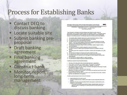 Wetland Mitigation Banking in Michigan
