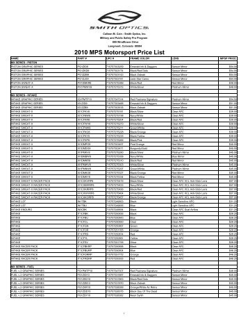 2010 MPS Motorsport Price List - Baseops.net