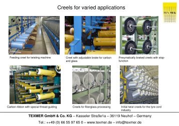 Creels for varied applications - Texmer GmbH