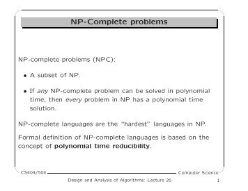 NP-Complete problems NP-Complete problems - Ace