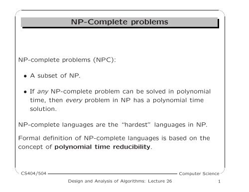 NP-Complete problems NP-Complete problems - Ace