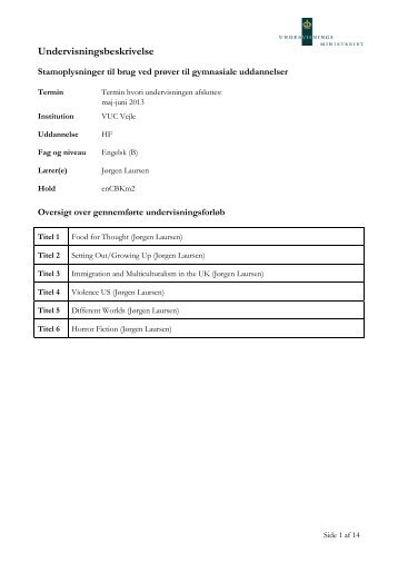 Titel 1 Food for Thought - Campus Vejle