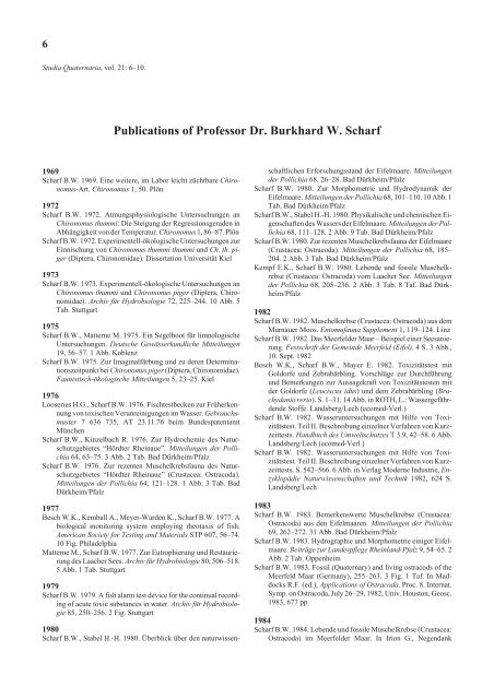 Publications of Professor Dr. Burkhard W. Scharf