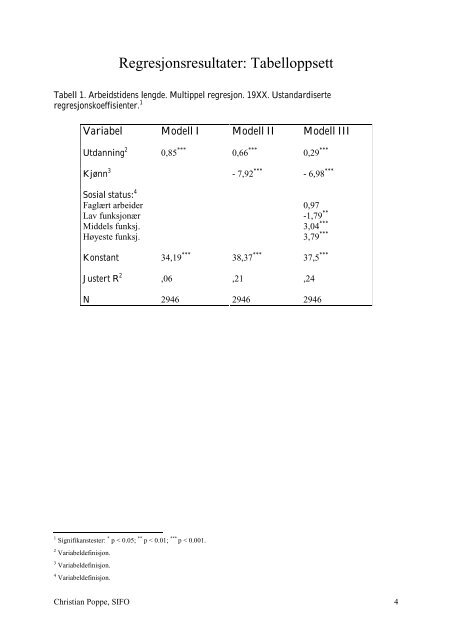 Analyse med uavhengige variabler pÃ¥ nominal- /ordinalnivÃ¥ - SIFO