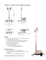 TEREX AMIDA AL5 AL5000 8KW Specifications ... - Light Towers USA