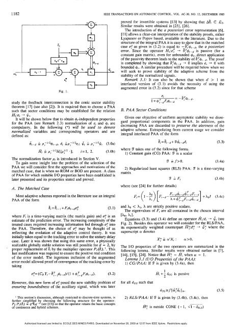 Robustness of Discrete-Time Direct Adaptive Controllers - Centre ...