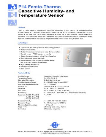 P14 Femto-Thermo Capacitive Humidity - IST AG Innovative Sensor ...