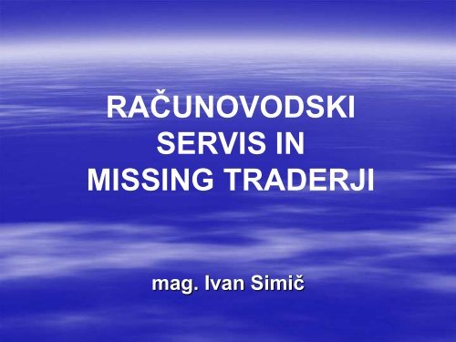 Računovodski servis in missing traderji - GZDBK