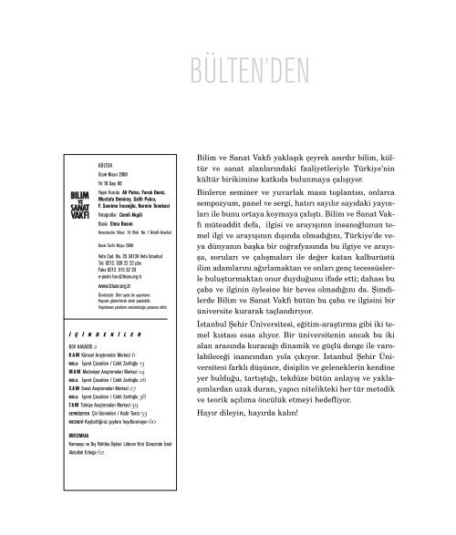 bÃ¼lten 66 (pdf) indir - Bilim ve Sanat VakfÄ±