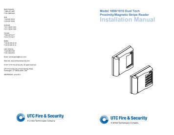 Model 1000/1010 Dual Tech Reader Installation Manual