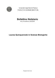 Corso di Studi LVO - SCIENZE BIOLOGICHE - 2003/2004 - Biologia