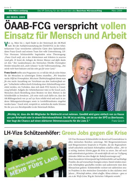 „Voller Einsatz für Mensch und Arbeit !“  - Steirische Volkspartei