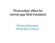Photovoltaic effect for narrow-gap Mott Insulators - Florida Energy ...