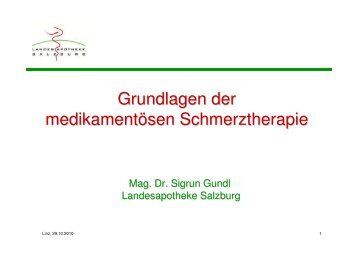 Grundlagen der medikamentÃ¶sen Schmerztherapie - Salk