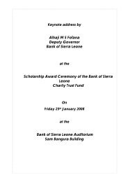 Scholarship Award Ceremony of the Bank of Sierra Leone Charity ...