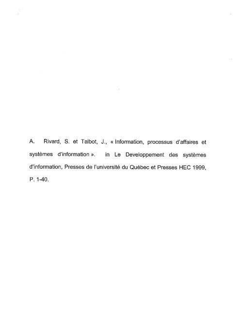 A. Rivard, S. et Talbot, J., Â«Information, processus d'affaires et ...