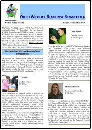 oiled wildlife response newsletter - Allan Wilson Centre for ...