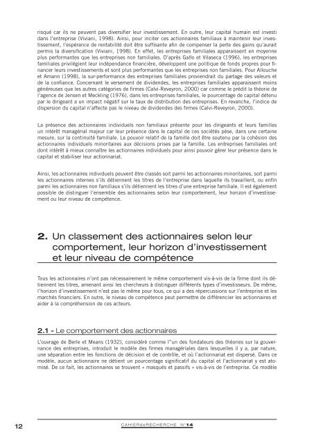 Cahier de recherche NÂ°14 - ESC Pau