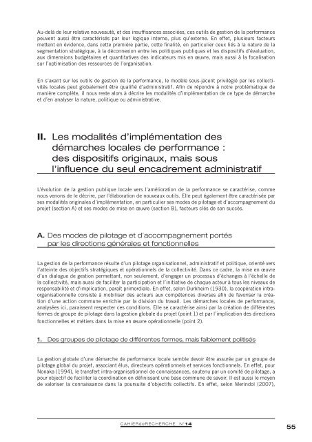 Cahier de recherche NÂ°14 - ESC Pau