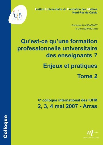 Qu'est-ce qu'une formation professionnelle universitaire des ... - IUFM