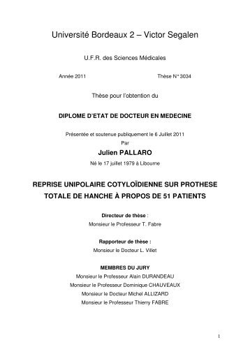 Université Bordeaux 2 – Victor Segalen - desc orthopedie