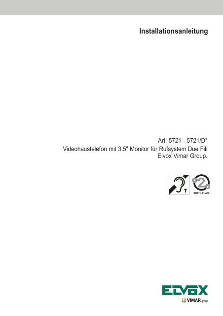 Technisches Handbuch (1748 kb) - Elvox.com