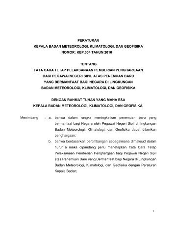 kep 04 tahun 2010 - BMG - BMKG