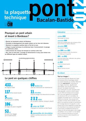 Bacalan-Bastide la plaquette technique Pourquoi un pont ... - Cub