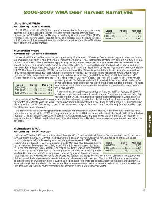 DEER PROGRAM REPORT DEER ROGRAM REPORT