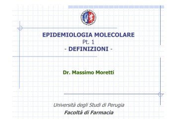 (Microsoft PowerPoint - EPIDEMIOLOGIA MOLECOLARE - Pt. 1.ppt ...